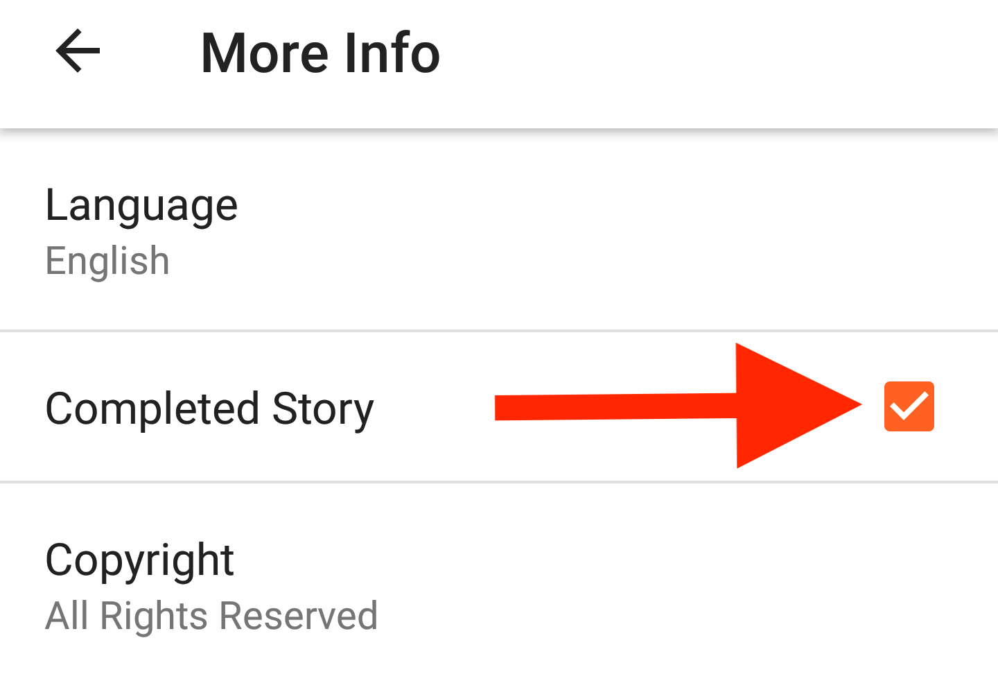 Marking your story as complete – Help Center