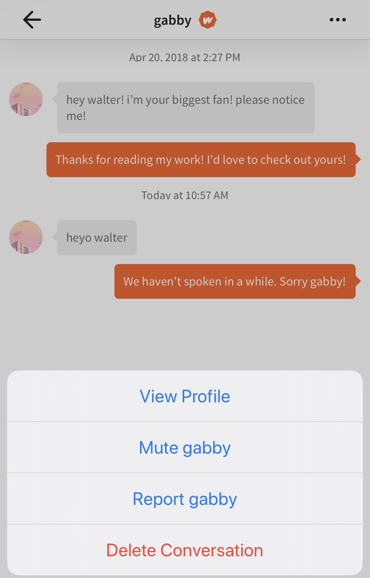 messenger private message